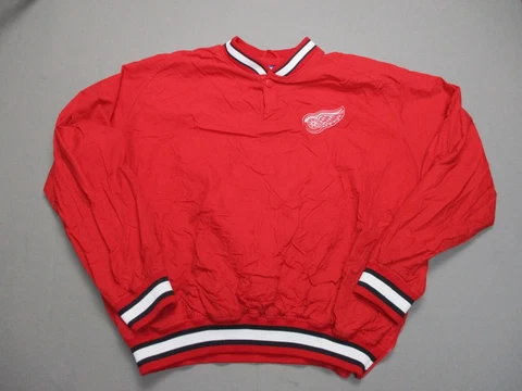 Vintage Detroit Red Wings Windbreaker Mens Large Red Starter Jacket Hockey NHL Cover