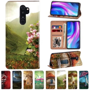 Forest PU Leather Cell Phone Stand Cover Case -For Xiaomi Redmi Note 8T/8/9/10X - Picture 1 of 19