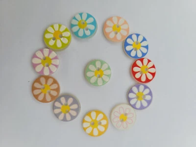 Flower button - Novelty 2 hole 14mm round buttons - Baby - craft - Cardigan - Image 1 of 4