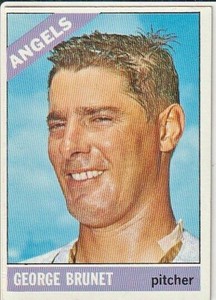 George Brunet California Angels 1966 Topps Baseball Card #393 (SET BREAK) (A)