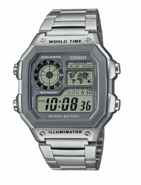 Casio AE1200WHD-7AV 42 mm Silver Stainless Steel Men's Wristwatch