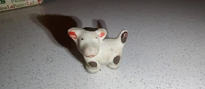 Antique Miniature Porcelain Bone China Figurine Animal Cow Dog Japan? Germany? - Picture 1 of 2