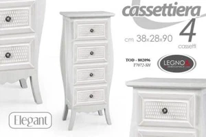 CASSETTIERA 4 CASSETTI SHABBY CHIC LEGNO DECAPE BIANCO ELEGAN 90*38*28 cm - Foto 1 di 2