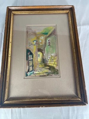 Framed Signed Watercolor And Ink Art Work Vintage Signature - Image 1 of 2