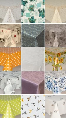 Rectangular Wipe Clean Tablecloth PVC Vinyl Cover Wipeable Table Cloth Protector - Image 1 of 4