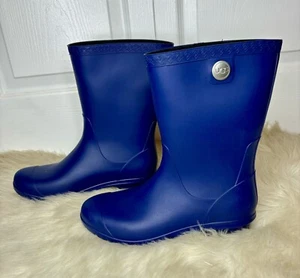 UGG Sienna Rain Boot Women US 8 Blue Waterproof Fishing Camping Mid Calf Pull-On - Picture 1 of 8