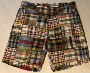 Polo Ralph Lauren Shorts 38 Mens Patchwork PLAID 100% cotton - Picture 1 of 3