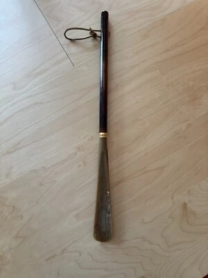 Baldinini Rare Tortoise Shell Shoe Horn 22"  Wood Handle Made in Italy - Image 1 of 4