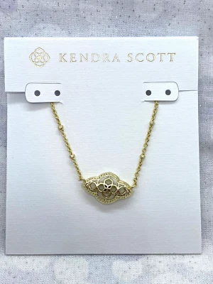 Auténtico Collar Colgante Kendra Scott Filigrana Abbie Tono Dorado Foto 1 de 4