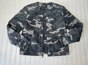 Guess Men's Irvine Camo Quilted  Bomber Jacket Small Black Gray - Picture 1 of 3