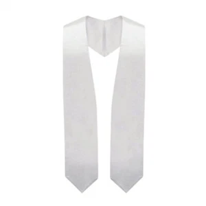 Unisex Adult Graduation Stole 71 Inches White Scarf for Commencements - Picture 1 of 6