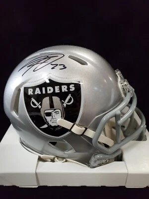 LAS VEGAS RAIDERS KENYAN DRAKE AUTOGRAPHED SIGNED SPEED MINI HELMET BAS HOLO - Image 1 of 3