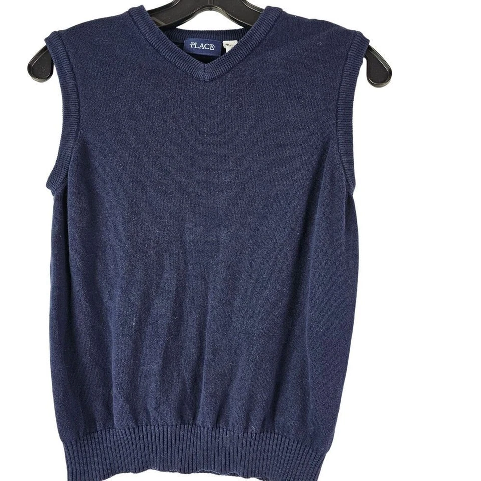 Chaleco Suéter Chaleco Azul Marino Cuello en V Talla 10/12 Uniforme Escolar Lugar Niños Foto 1 de 4
