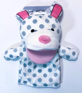 Hand Puppet Plush Stuffed Animal White w/Gray Polka-Dots by Pretend Play Ages 3+ - Picture 1 of 12