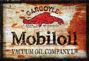 Mobiloil Gargoyle London Shabby Aufkleber Panel - Gulf Mobil Elf Rusty Pannel - Bild 1 von 1