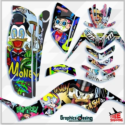 FREE SHIPPING YAMAHA RAPTOR 80 2003-2006 ATV GRAPHICS KIT DECALS  12MIL GROSOR - Image 1 of 4
