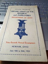 Grand Army of the Republic Sixty-Seventh  National Encampment 1933 booklet