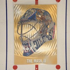 2002-03 ITG Between the Pipes Masks #M-12 GOLD Tommy Salo #03/10 Edmonton Oilers