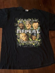 Green Bay Packers Eat Sleep Leap Repeat Trophy Hunters Football T-Shirt XL 2011 - Picture 1 of 5