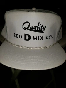 NOS Vintage Qualität rot D Mix Co. weiß Snapback Seil Trucker Mütze Kappe Beton - Bild 1 von 12