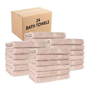 Estuche de 24 toallas de baño de color verdadero, toallas de baño de algodón hilado en anillo 25x52, colores - Imagen 1 de 39