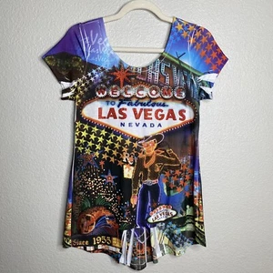 BIG BANG CLOTHING CO Medium Las Vegas Tee w Rhinestones Welcome to Fabulous - Picture 1 of 7