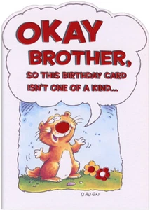 Groundhog with Red Foil Nose Die Cut Funny / Humorous Birthday Card for Brother - Picture 1 of 2
