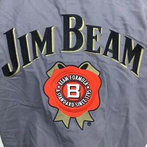 Mens Sz Large Work Shirt Jim Beam Whiskey Twill Embroidered Button BOHO - Picture 1 of 12