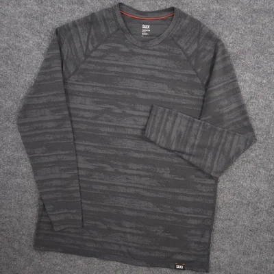 SAXX Aerator Shirt Mens Large Gray Camo Performance Running Hiking Long Sleeve - Image 1 of 4