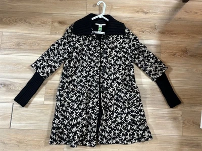 Abrigo de Colección DIANE VON FURSTENBERG Mujer Talla 10 Blanco y Negro MEZCLA DE LANA Mangas Tejidas Foto 1 de 4
