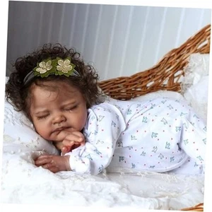 Realistische Reborn Baby Puppen schwarz - 20 Zoll Afroamerikaner schlafend Neugeborenes - Bild 1 von 7