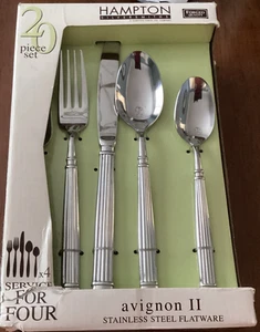Servicio de 20 piezas AVIGNON II Hampton Forge para 4 cubiertos de acero inoxidable sin usar - Imagen 1 de 4