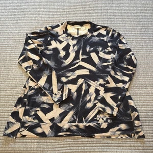 LOGO Salón Lori Goldstein Pinceladas Abstractas Estampado Vintage Azul Talla S - Imagen 1 de 4