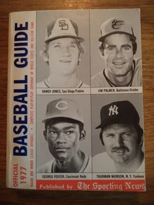 1977 SPORTING NEWS BASEBALL GUIDE JONES PALMER FOSTER MUNSON - Picture 1 of 16