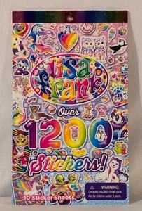 Libro abatible Lisa Frank más de 1200 pegatinas - ¡10 páginas de pegatinas vívidas y brillantes! - Imagen 1 de 13
