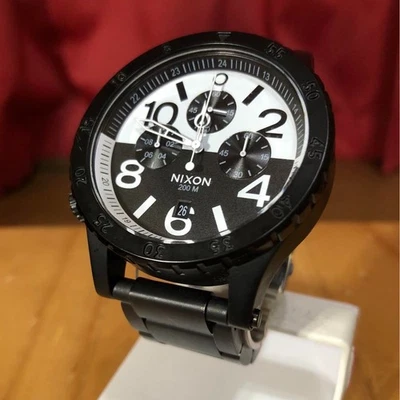 Nixon The 48-20 Chronograph Watch Black White 200M Men’s Excellent Condition - Image 1 of 4