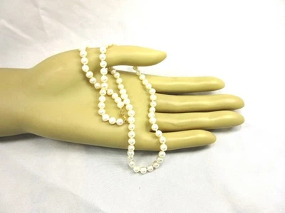 14kt Gold 4 MM Spring Ring Clasp 5 MM Round Pearl Necklace Classic 18 inch #N18 - Image 1 of 4