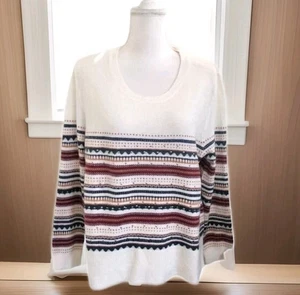 NWT Style & Co. Women's Striped Fair Isle Studded Striped Sweater XL - Picture 1 of 10