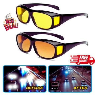 Gafas de conducción nocturna HD visión antideslumbrante polarizadas lentes amarillas tintadas unisexsH Foto 1 de 4
