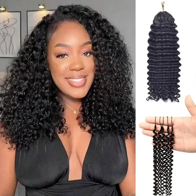 Extensiones de cabello humano rizado birmano sin nudos de ganchillo 12A 20" Foto 1 de 4