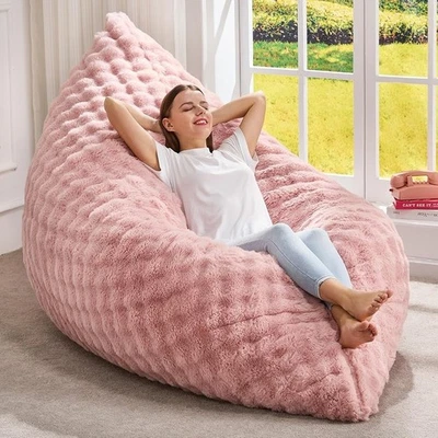3 in 1 Convertible Bean Bag Chair Memory Foam Removable Cover Soft Lounge Sofa - Image 1 of 4