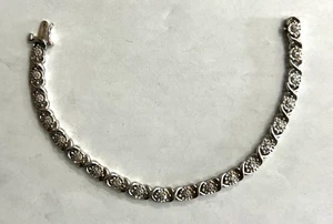 PULSERA UD PIEDRAS TRANSPARENTES Y PLATA DE LEY 7 1/2" - Imagen 1 de 5