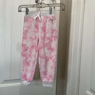 Juicy Couture Pink Tie Dye Velour Pull On Jogger Sweatpants Kids Youth Size 4T - Image 1 of 4