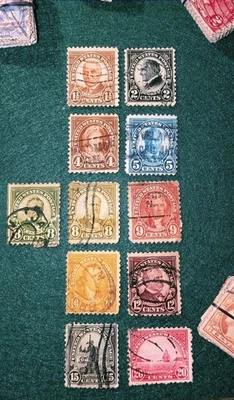 Mix Group Of 11 U.S. Postal Stamps. 1920's To 1930's. Scott #'s In Description - Image 1 of 4