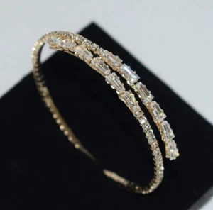 Armband Gold zweireihig Baguette Zirkonia - Bild 1 von 3