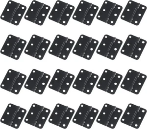 Bisagras a tope de metal negro de 1-1/2 pulgada de longitud de 24 piezas bisagra de puerta pequeña plana - Imagen 1 de 5