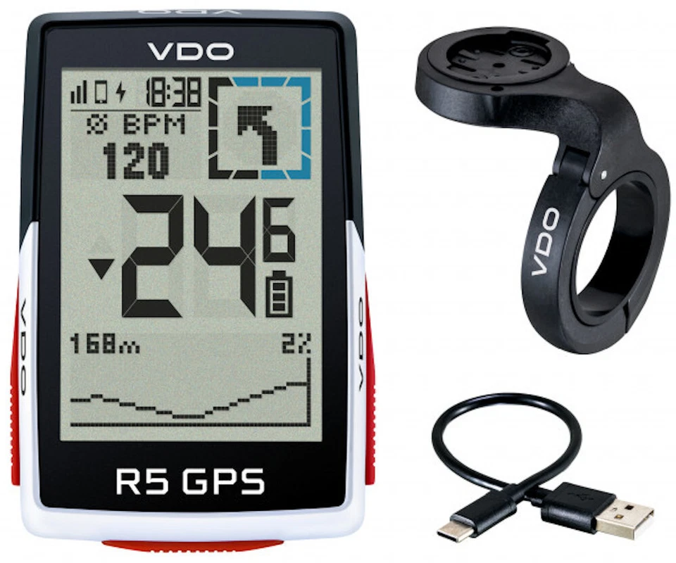 VDO R5 GPS 64051 Navigazione Formica + Ciclocomputer Bici Tachimetro Bicicletta - Immagine 1 di 3
