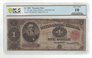 U.S. - Series of 1891 $1.00 Treasury Note (PCGS Very Good 10) - Picture 1 of 2