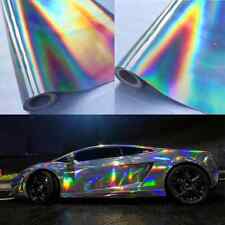 Metallic Glossy Laser Chrome Silver Vinyl Foil Car Wrap Film Sticker Bubble Free