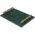 MAOPINER Marble Stone Decorative Tray Perfume with 9.4 x7.8inch, Green 